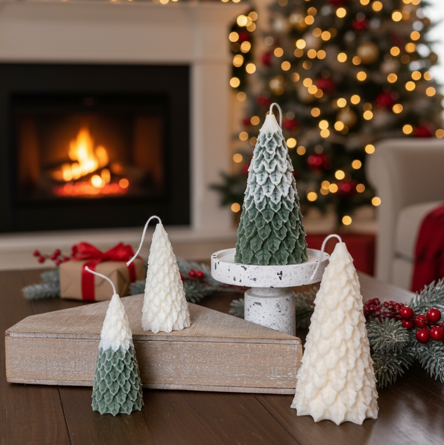 Pine Tree Sculptural Soy Candles