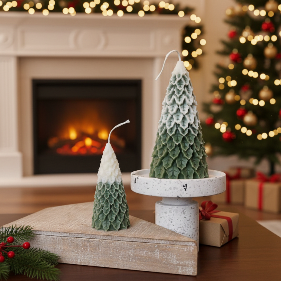 Pine Tree Sculptural Soy Candles