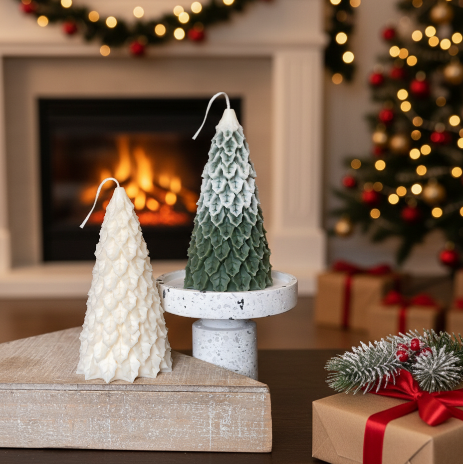 Pine Tree Sculptural Soy Candles