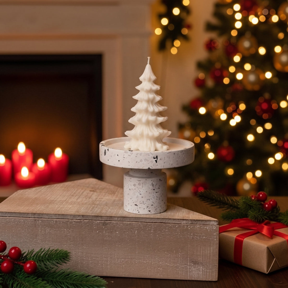 Cedar Christmas Tree Candles
