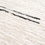 Riad Black Striped White Rug with Tassels