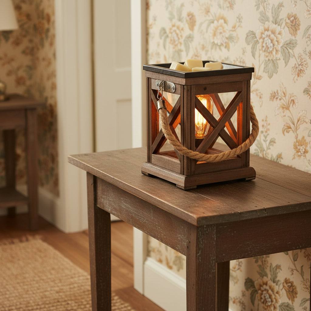 Walnut & Rope Vintage Bulb Wax Warmer