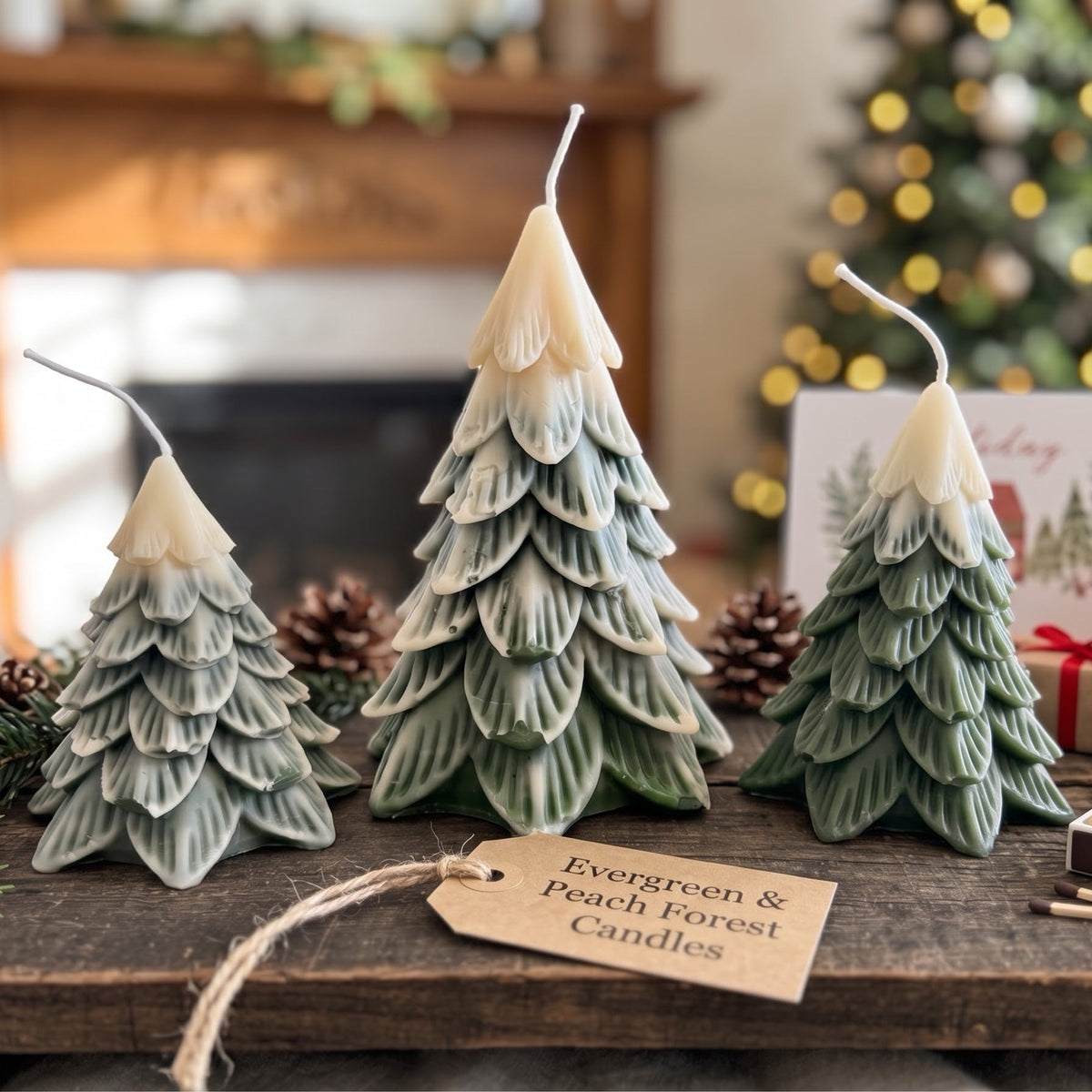 Snowcapped Evergreen Tree Candle