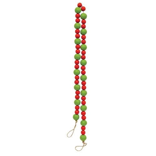 *Red & Green Wooden Bead Garland