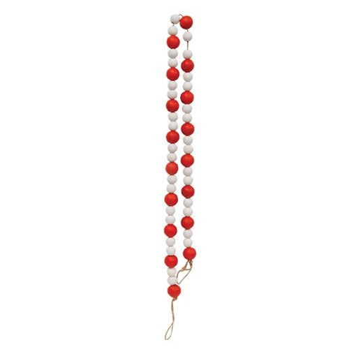 *Red & White Wooden Bead Garland