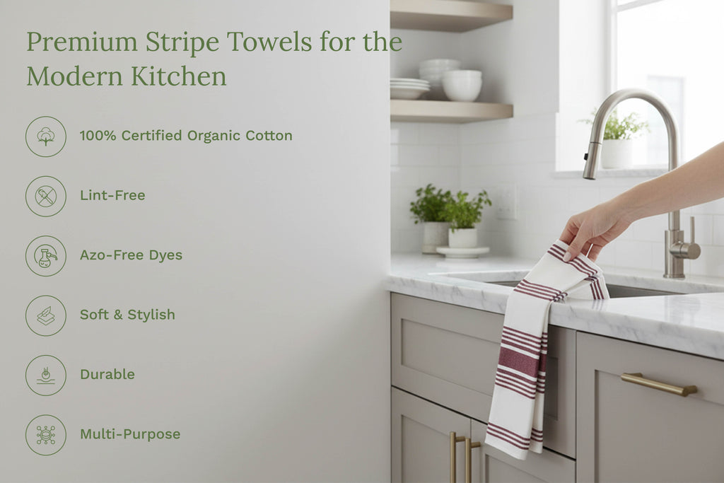 Classic Striped Cotton Kitchen Towel Set
