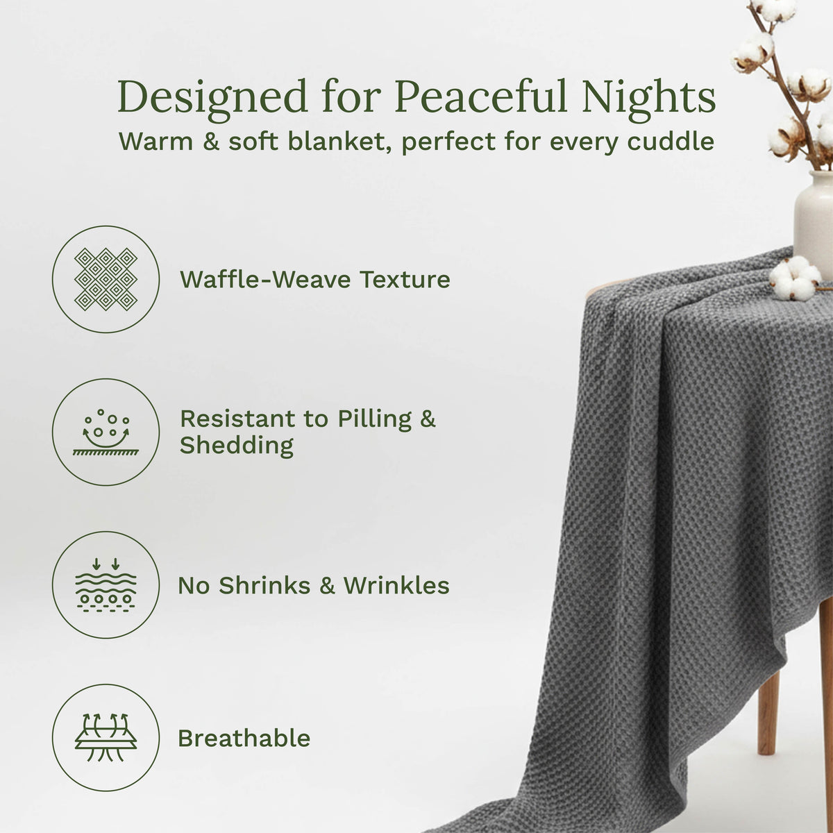 Organic Cotton Mart Waffle Weave Blanket