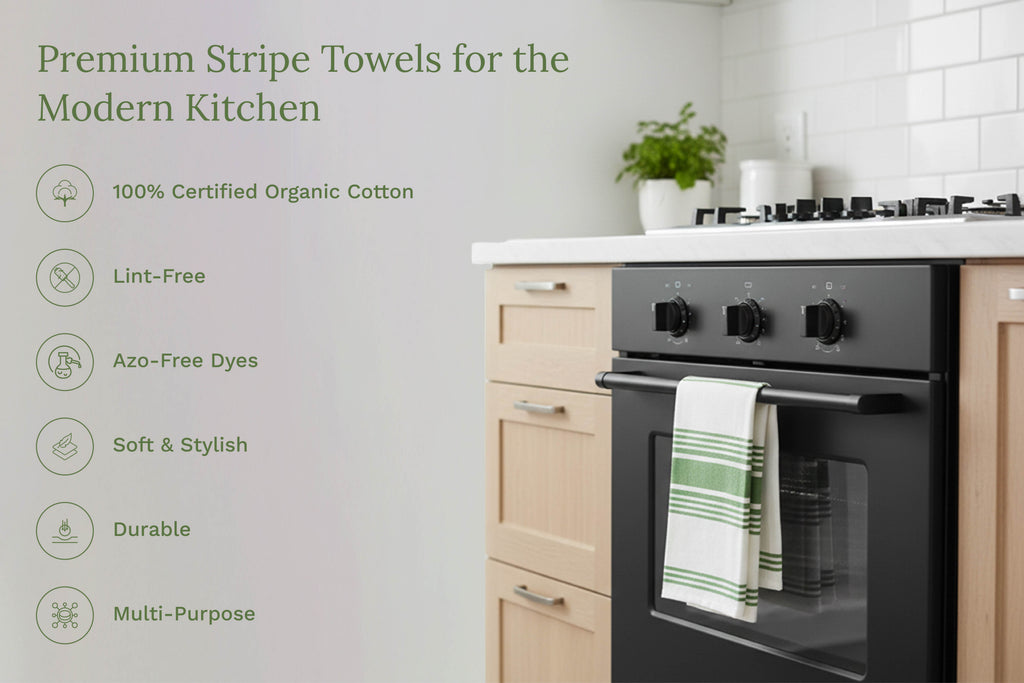 Classic Striped Cotton Kitchen Towel Set