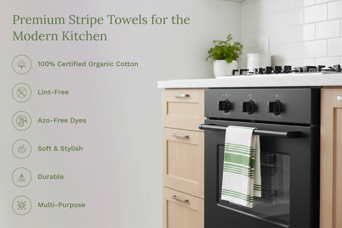 Classic Striped Cotton Kitchen Towel Set