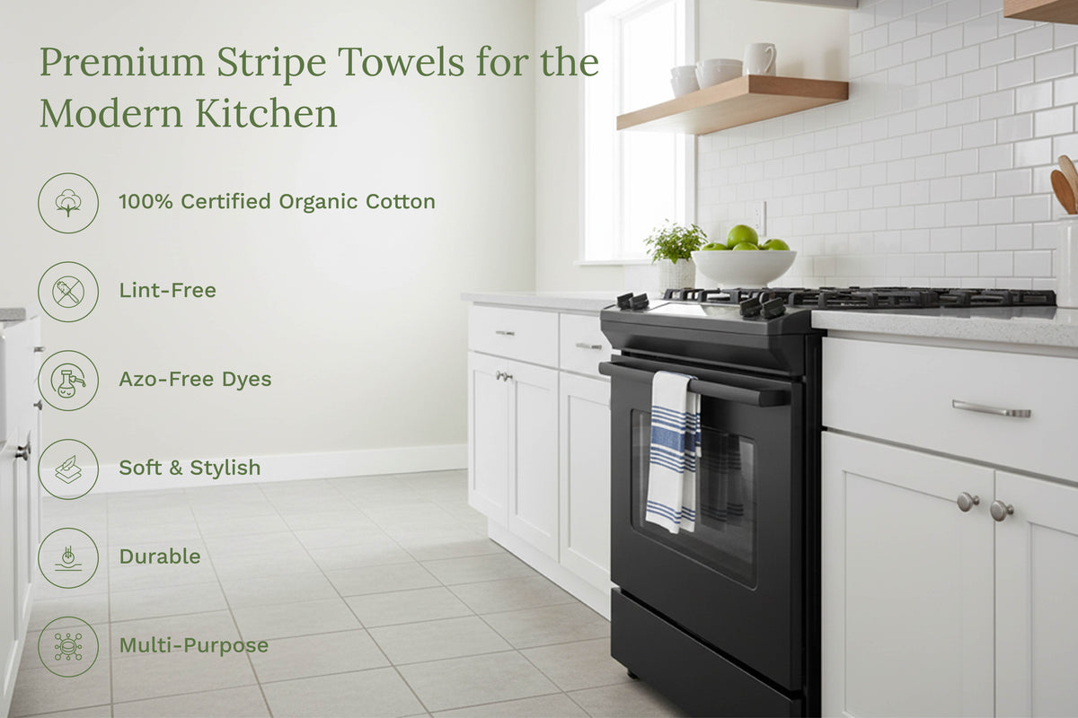 Classic Striped Cotton Kitchen Towel Set