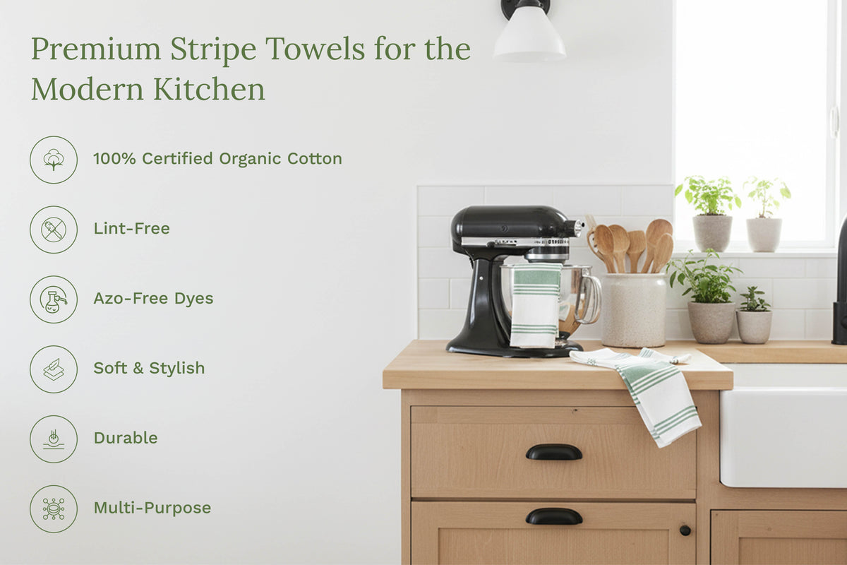 Classic Striped Cotton Kitchen Towel Set