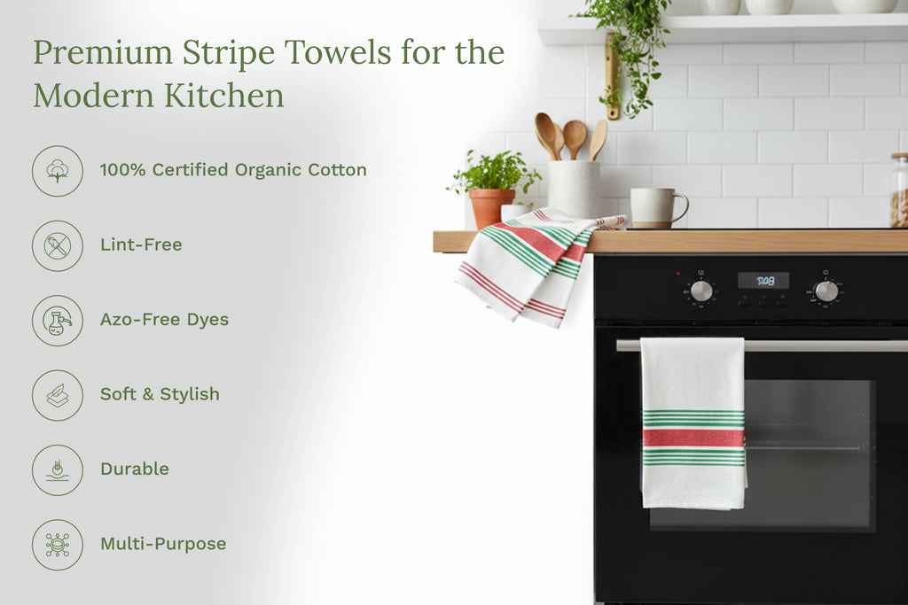 Classic Striped Cotton Kitchen Towel Set