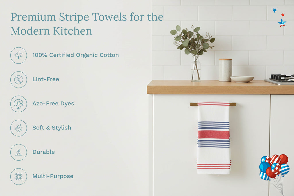 Classic Striped Cotton Kitchen Towel Set