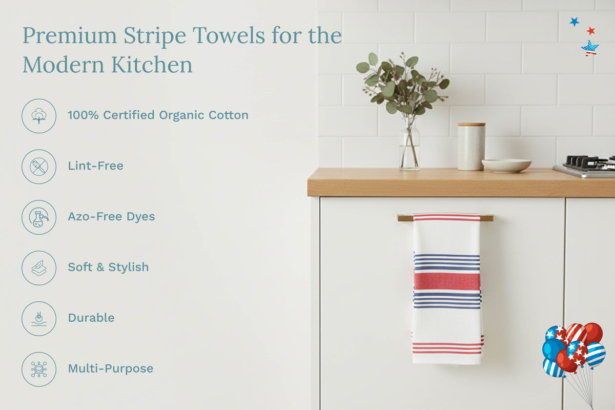 Classic Striped Cotton Kitchen Towel Set