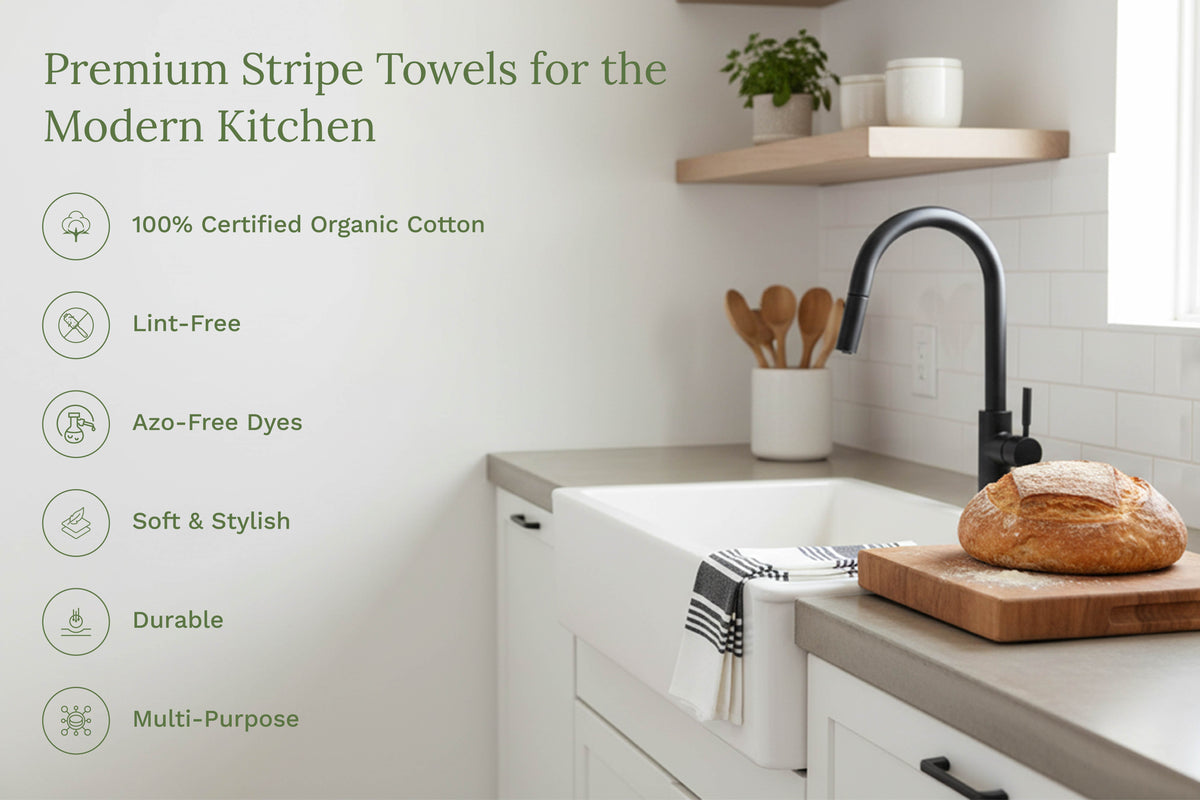 Classic Striped Cotton Kitchen Towel Set