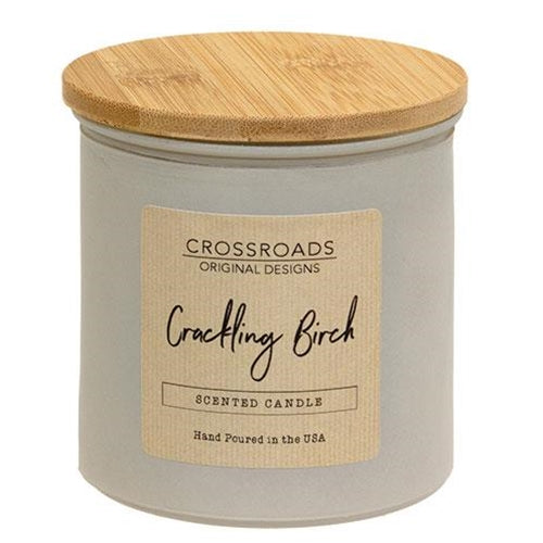 Crackling Birch 14oz Jar Candle w/Wood Lid