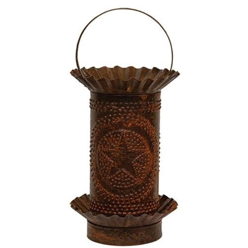 Rusty Mini Tart Warmer w/Punched Stars