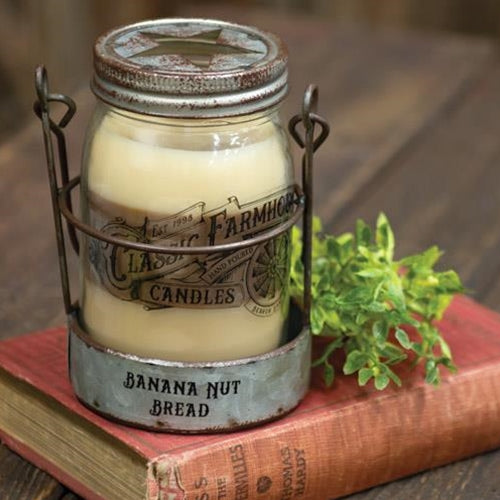 *Banana Nut Bread 3 Layer Jar Candle w/Tin Holder 14oz