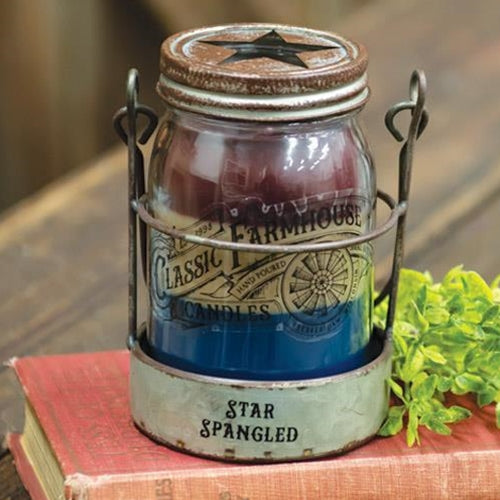 *Star Spangled 3 Layer Jar Candle w/Tin Holder 14oz