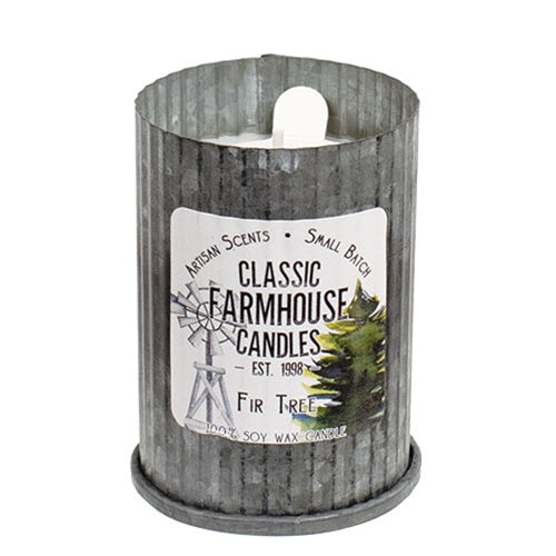 Fir Tree Fluted Tin Candle 4oz