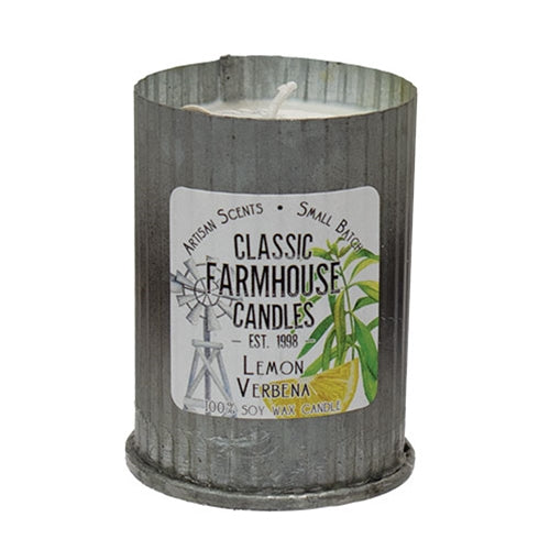 Lemon Verbena Fluted Tin Candle 4oz