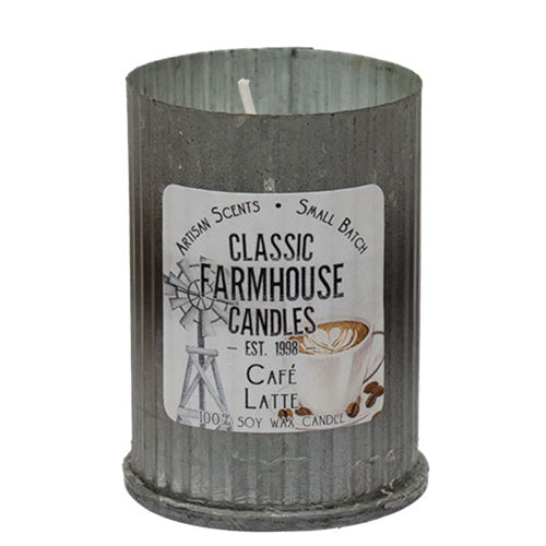 Cafe Latte Fluted Tin Candle 4oz