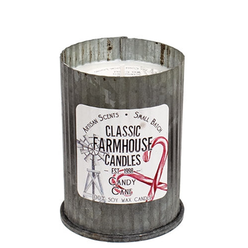 Candy Cane Fluted Tin Candle 4oz