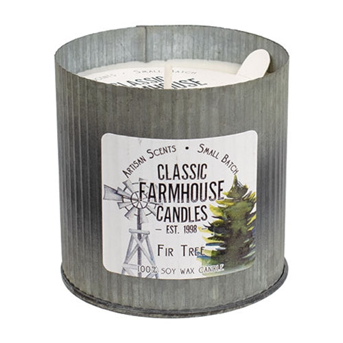 Fir Tree Fluted Tin Candle 12oz