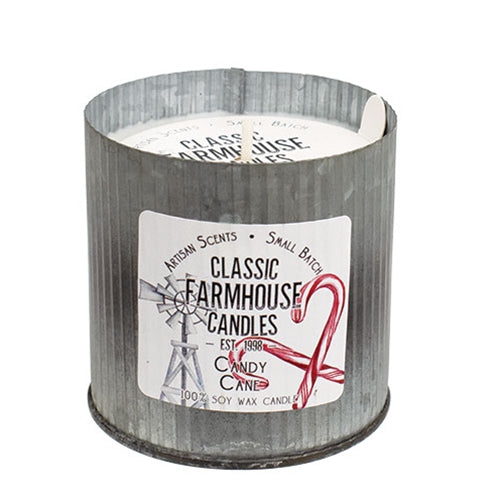 Candy Cane Fluted Tin Candle 12oz