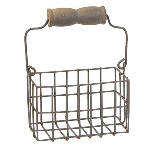 *Mini Wire Wide Egg Basket w/Handle