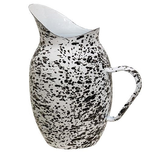 Black Splatter Enamel Pitcher