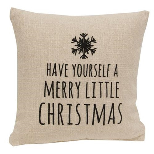 Merry Little Christmas Natural Pillow