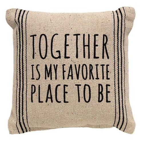 Together Is My Favorite Striped Natural Pillow