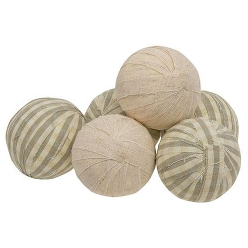 6/Set Natural Striped Rag Balls