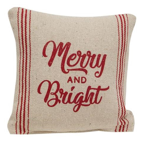 Merry & Bright Red Striped Pillow