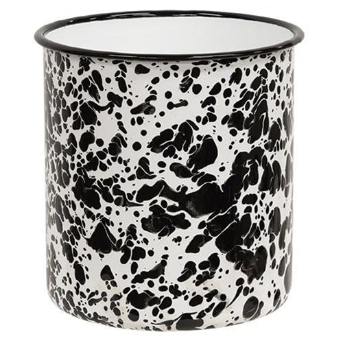 Black Splatter Enamelware Utensil Holder