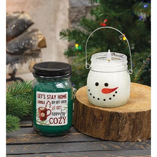 Twisted Peppermint Snowman Head Candle 6oz