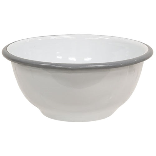 Gray Rim Enamelware Cereal Bowl