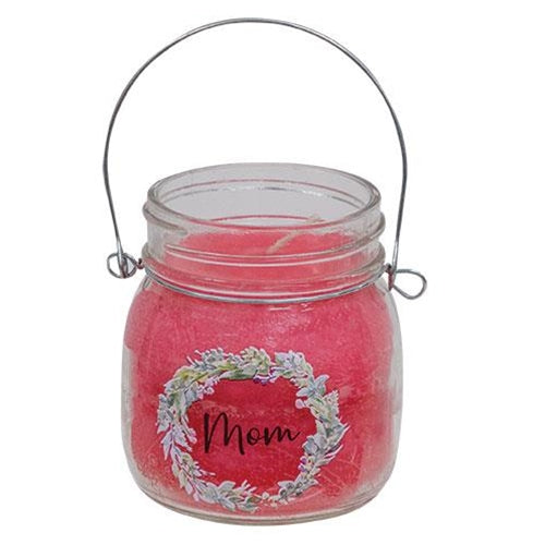 Mom Wreath Jar Candle 6oz Strawberry Lemonade