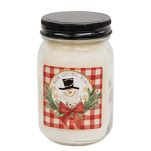 Warm Christmas Wishes Twisted Peppermint Pint Jar Candle