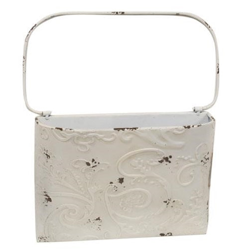 Shabby Chic Ornate Metal Wall Pocket