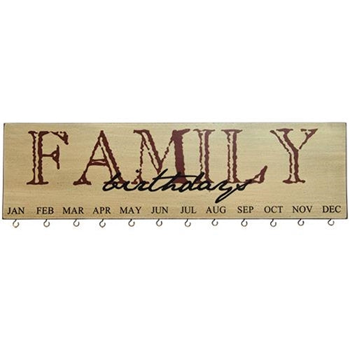 *Family Birthday Calendar Burgundy