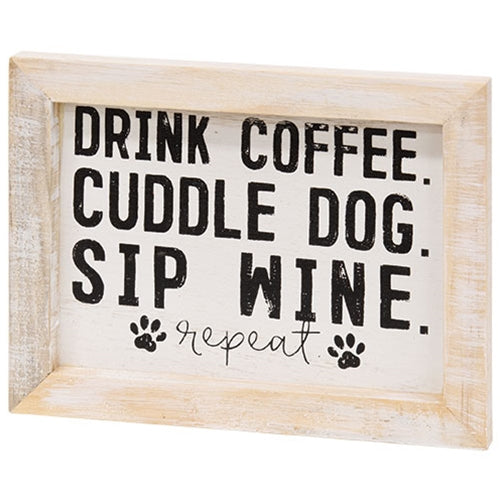 *Coffee Dog and Wine Framed Sign