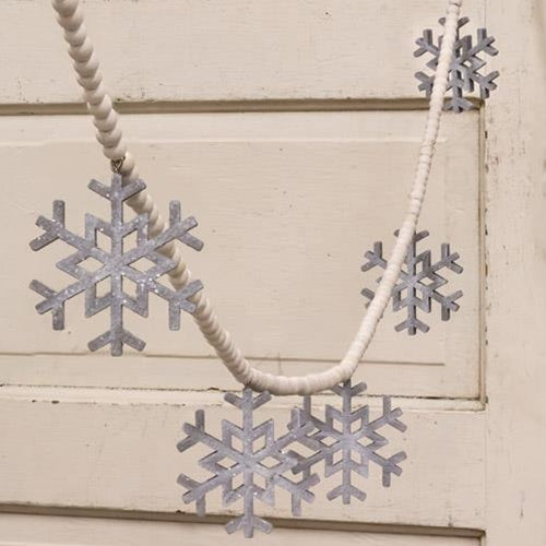 Wooden Snowflake Bead Garland