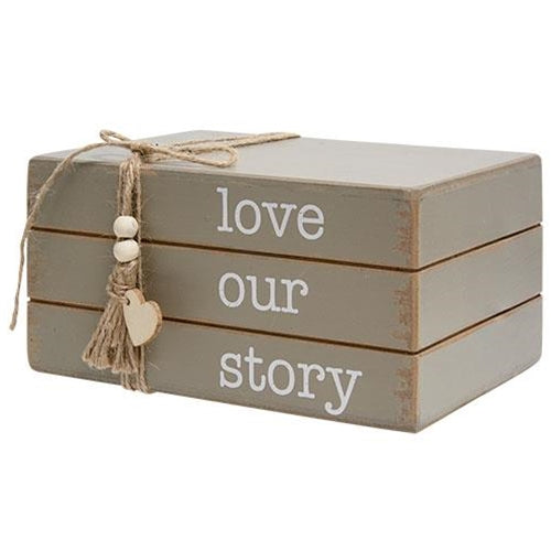 *Love Our Story Wooden Book Stack