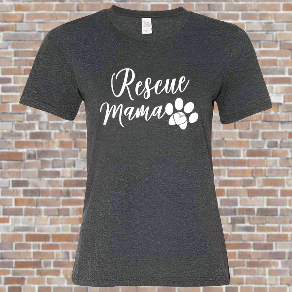 *Rescue Mama T-Shirt Heather Dark Gray  Small