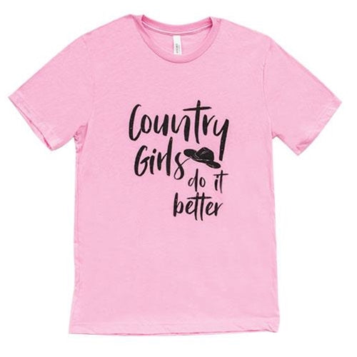 *Country Girls Do It Better T-Shirt Heather Bubble Gum Large