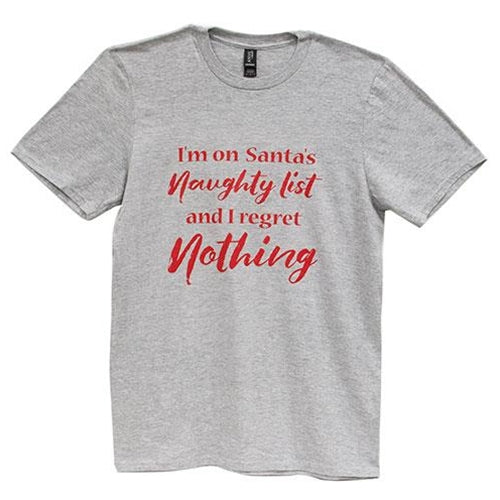 *I'm On Santa's Naughty List T-Shirt Heather Gray Medium