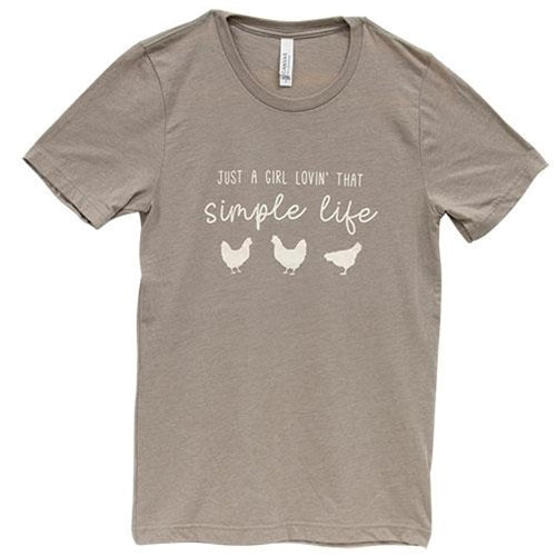 Lovin That Simple Life T-Shirt Heather Stone Small