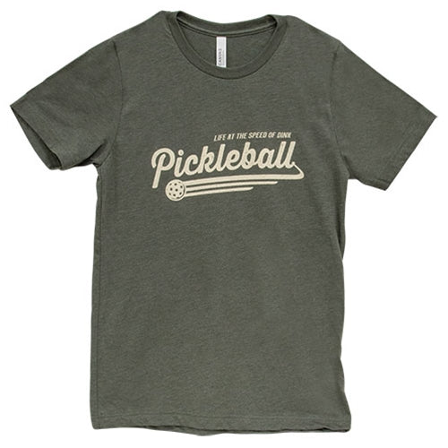 Pickleball T-Shirt - Heather Military Green - Large